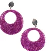 Pink Glitter Mod Earrings<Party Delights Clearance
