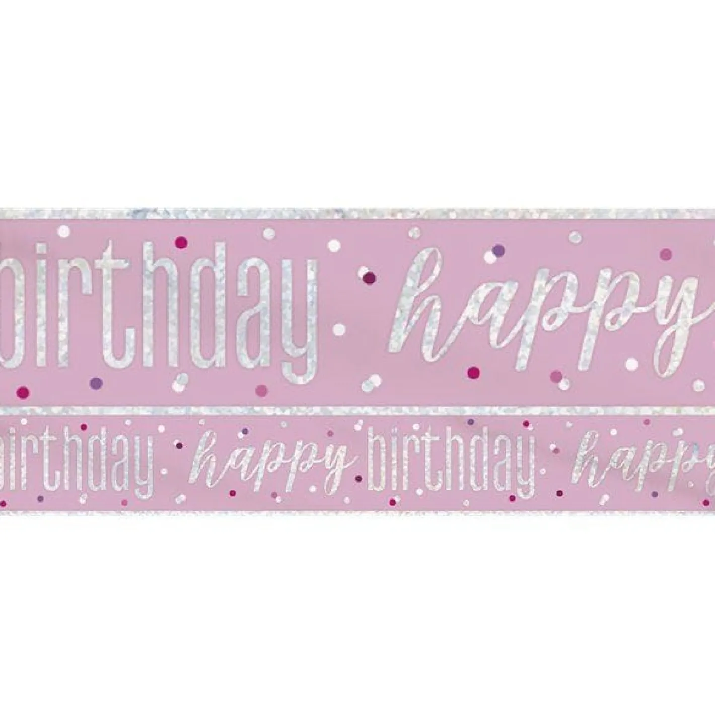 Pink 'Happy Birthday' Foil Banner - 2.75M<Party Delights New