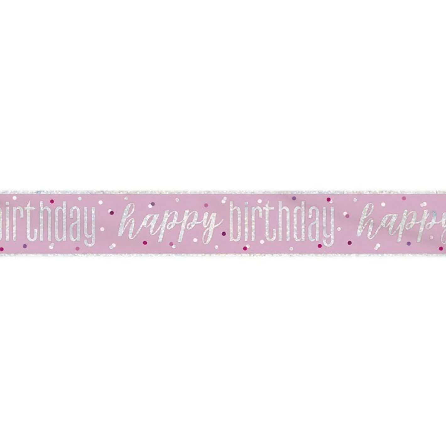 Pink 'Happy Birthday' Foil Banner - 2.75M<Party Delights New