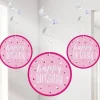 Pink 'Happy Birthday' Hanging Swirls - 80Cm<Party Delights Outlet