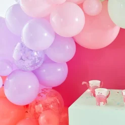 Pink, Lilac, Pastel Green And Confetti Balloon Arch - 75 Balloons<Party Delights Sale