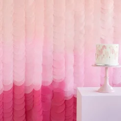 Pink Ombre Tissue Paper Discs Backdrop<Party Delights Outlet