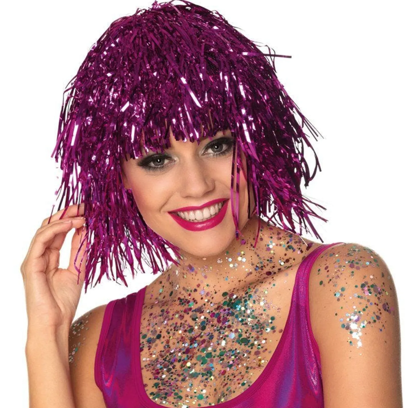 Pink Tinsel Wig<Party Delights Sale