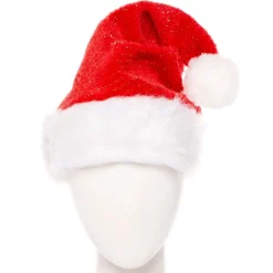 Plush Glitter Santa Hat<Party Delights Clearance