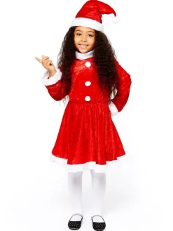 Kids' Party Delights Kids'<Plush Miss Santa Dress - Child Costume