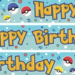Pokemon Style Paper Banners - 1M (3Pk)<Party Delights Sale