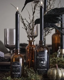 Party Delights Halloween Home Decor<Potion Label Jars Candle Holders (2Pk)