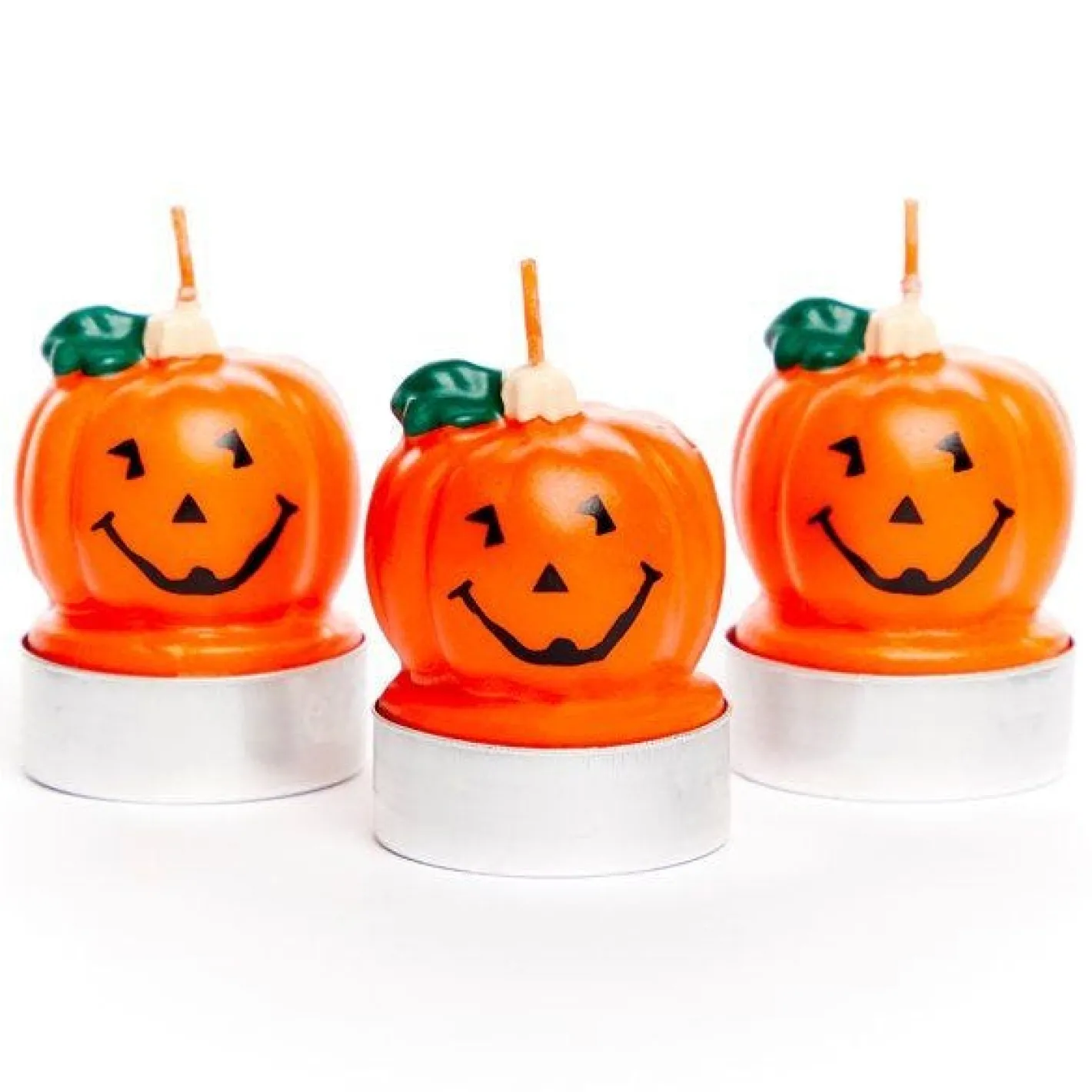 Party Delights Lights<Pumpkin Tea Light Candles - 5Cm (3Pk)