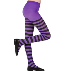 Party Delights Costume Accessories<Purple & Black Tights - Child 4-6 Years