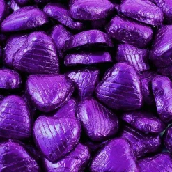 Purple Foil Chocolate Hearts - 1Kg<Party Delights Outlet