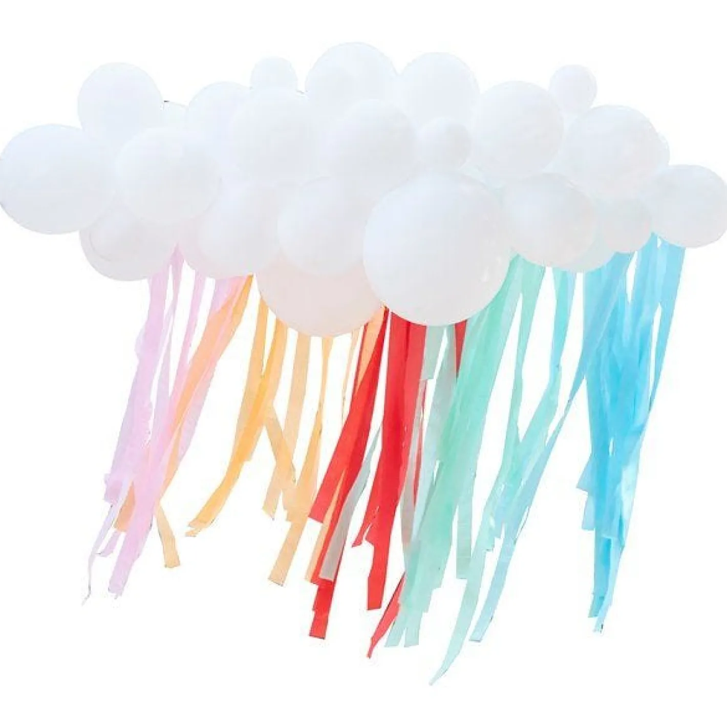 Rainbow Balloon Cloud Backdrop Kit - 40 Balloons<Party Delights Online