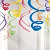 Rainbow Hanging Swirls Decoration - 55Cm (12Pk)<Party Delights Hot