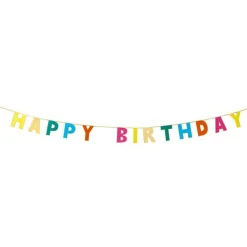 Rainbow Happy Birthday Paper Garland - 3M<Party Delights Online