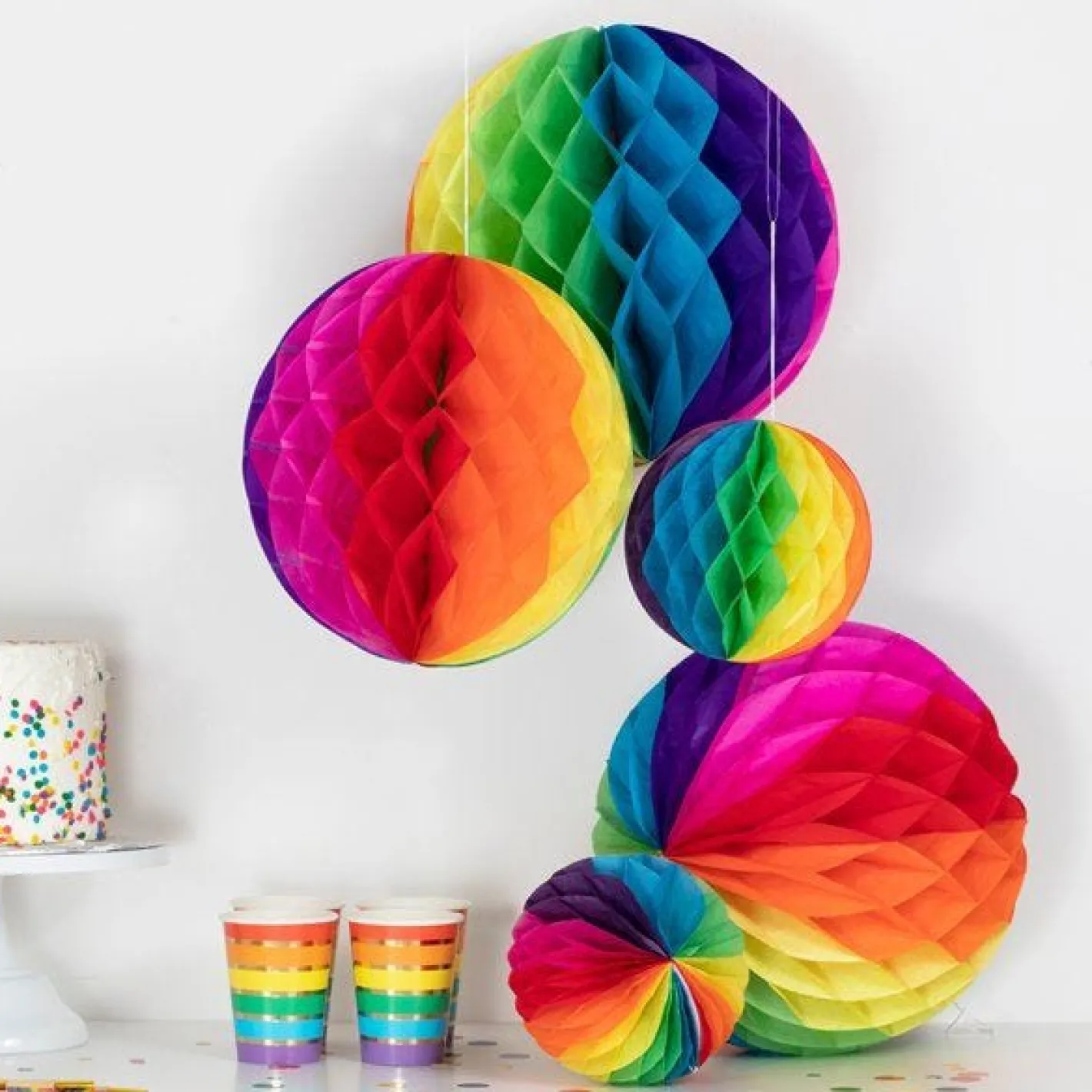 Rainbow Honeycombs (5Pk)<Party Delights