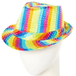 Rainbow Sequin Fedora Hat<Party Delights Outlet
