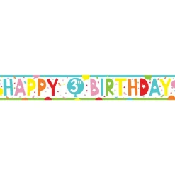 3Rd Birthday Paper Banners - 1M (3Pk)<Party Delights Clearance
