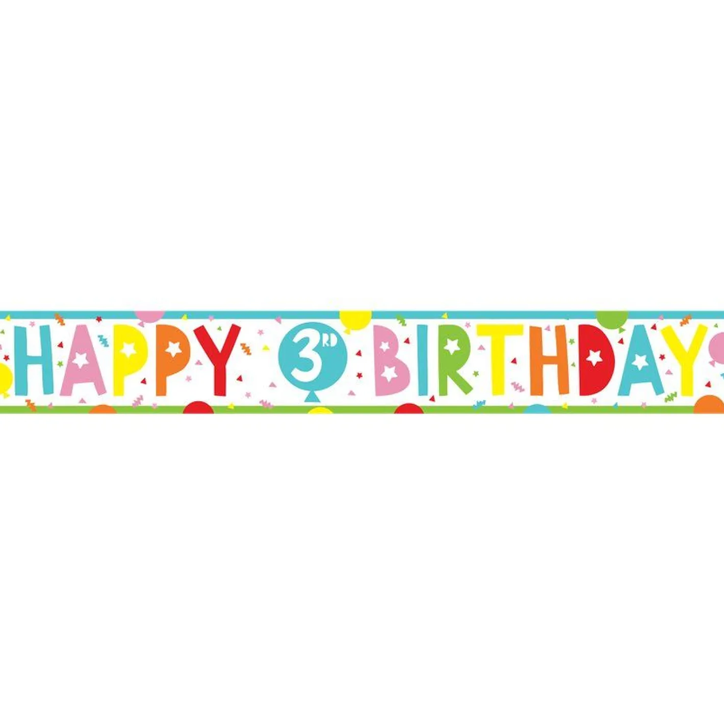 3Rd Birthday Paper Banners - 1M (3Pk)<Party Delights Clearance