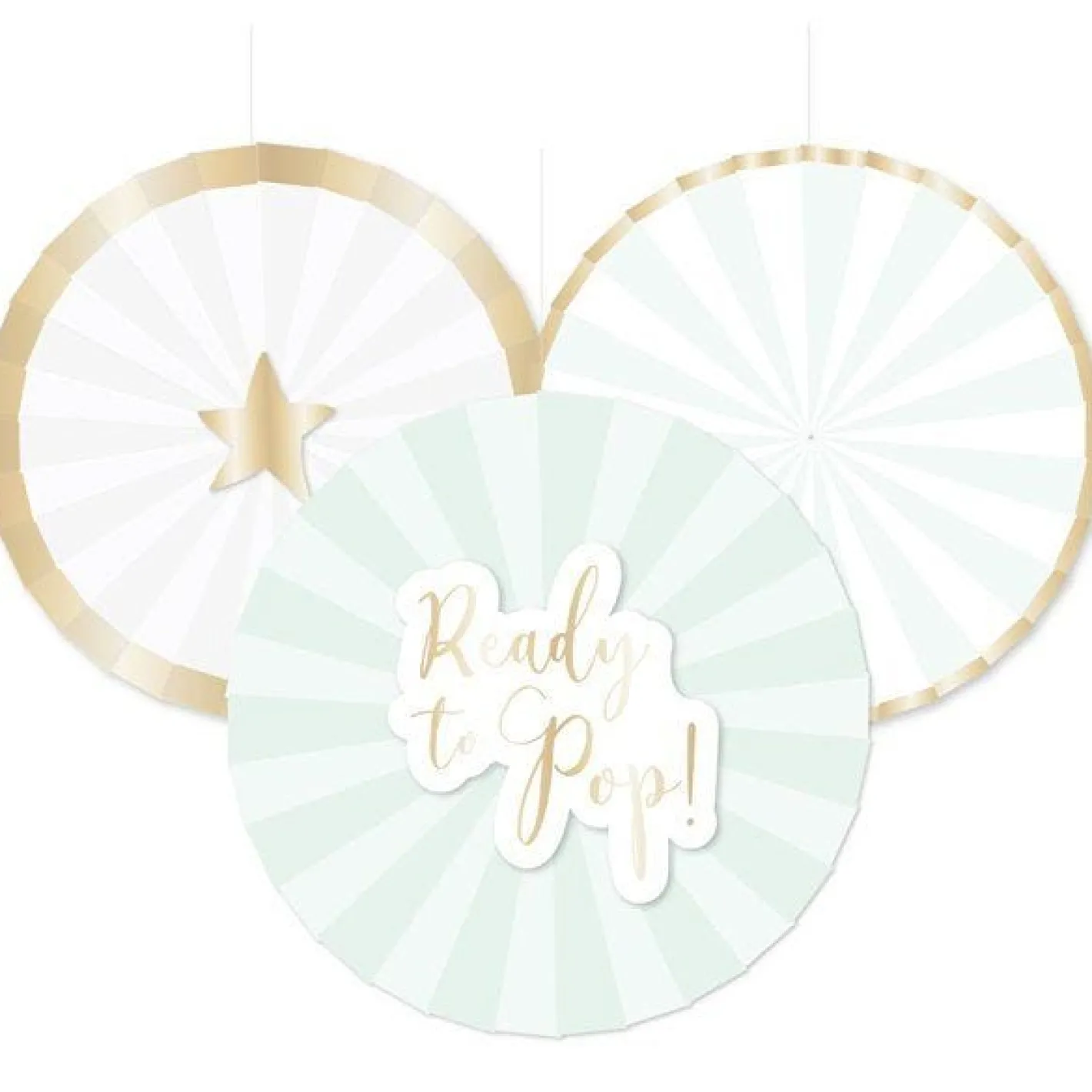 Ready To Pop Paper Fan Kit - 30Cm (3Pk)<Party Delights Online