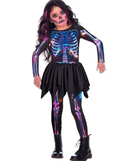 Kids' Party Delights Kids'<Recycled Skeleton Girl - Toddler And Child Costume