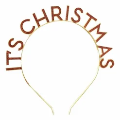 Party Delights Christmas Party Accessories<Red & Gold It's Christmas Metal Headband