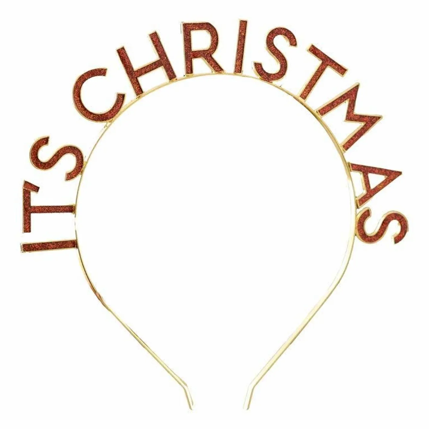 Party Delights Christmas Party Accessories<Red & Gold It's Christmas Metal Headband