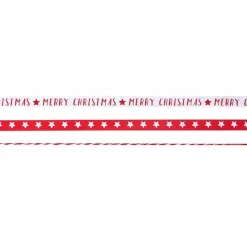 Party Delights Gift Wrapping<Red & White Merry Christmas Ribbon Kit - 10M