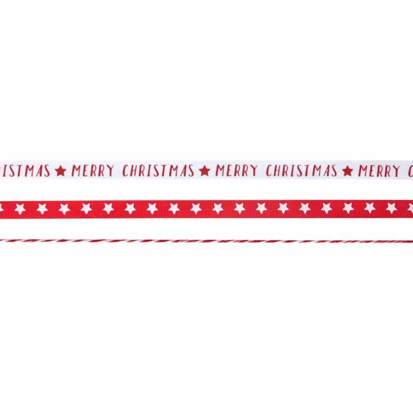 Party Delights Gift Wrapping<Red & White Merry Christmas Ribbon Kit - 10M