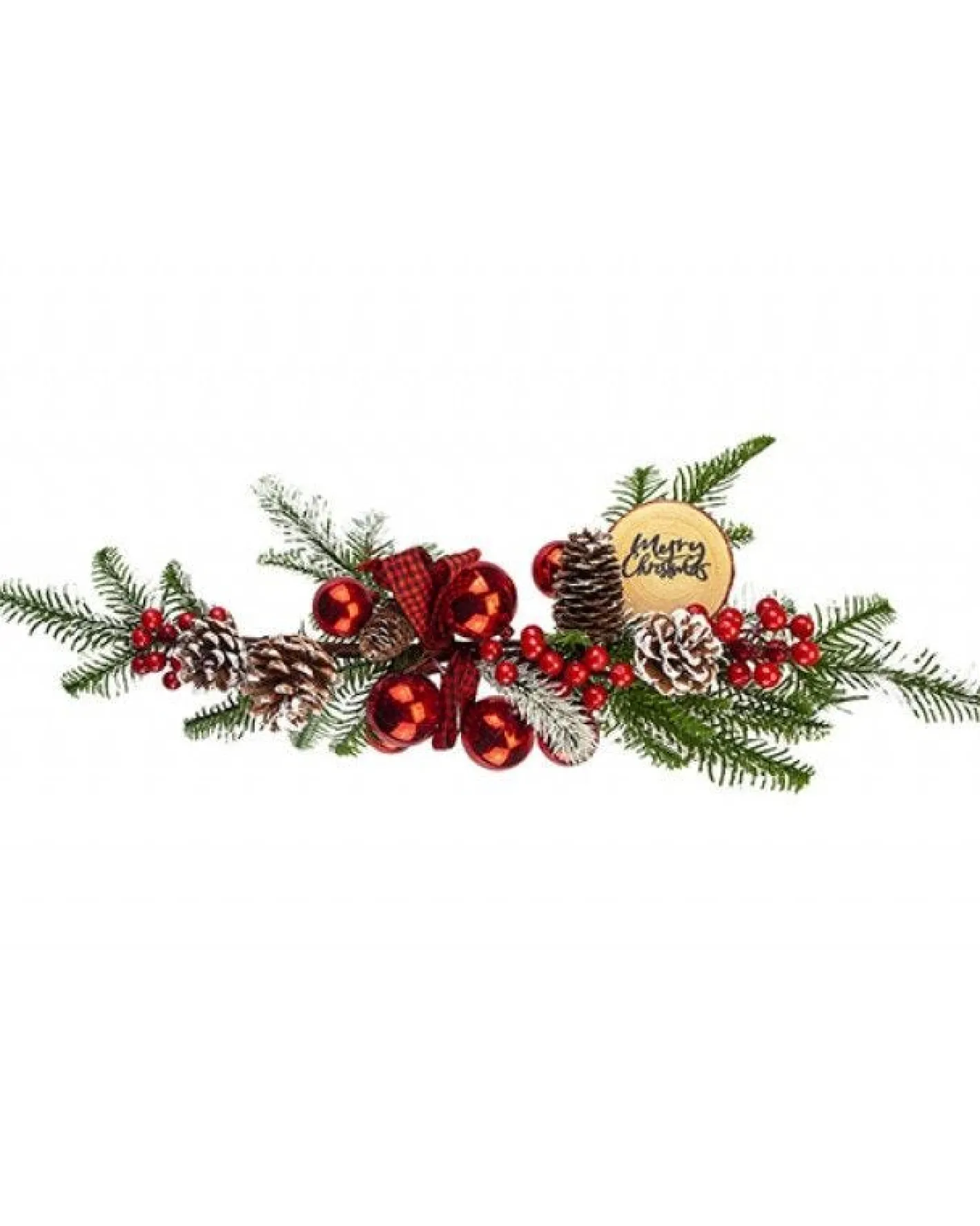 Party Delights Tableware<Red Berry And Pine Foliage Swag - 57Cm