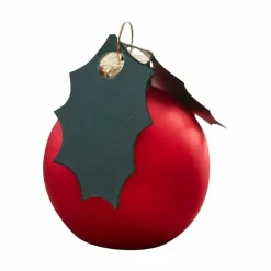 Party Delights Tableware<Red Berry Bauble Place Card Holders With Holly Leaf Tags - 4Cm (6Pk)