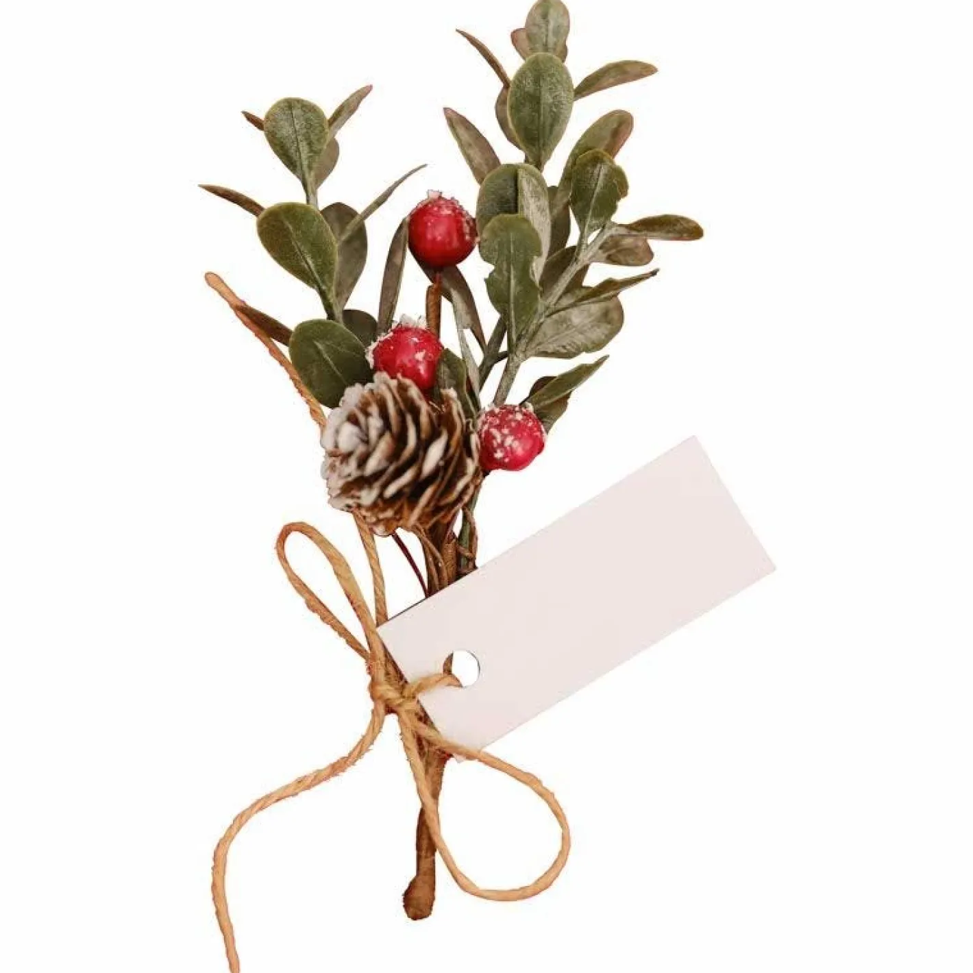 Party Delights Tableware<Red Berry Sprig Place Card Holders - 15Cm (6Pk)