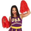 Red Cheerleading Pom Poms - Standard Tinsel<Party Delights Outlet