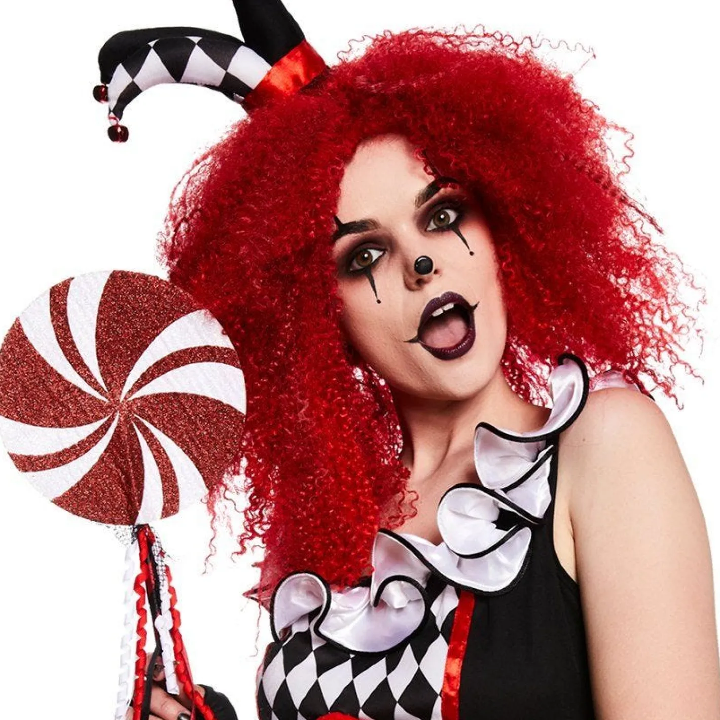 Red Crimped Wig<Party Delights Best