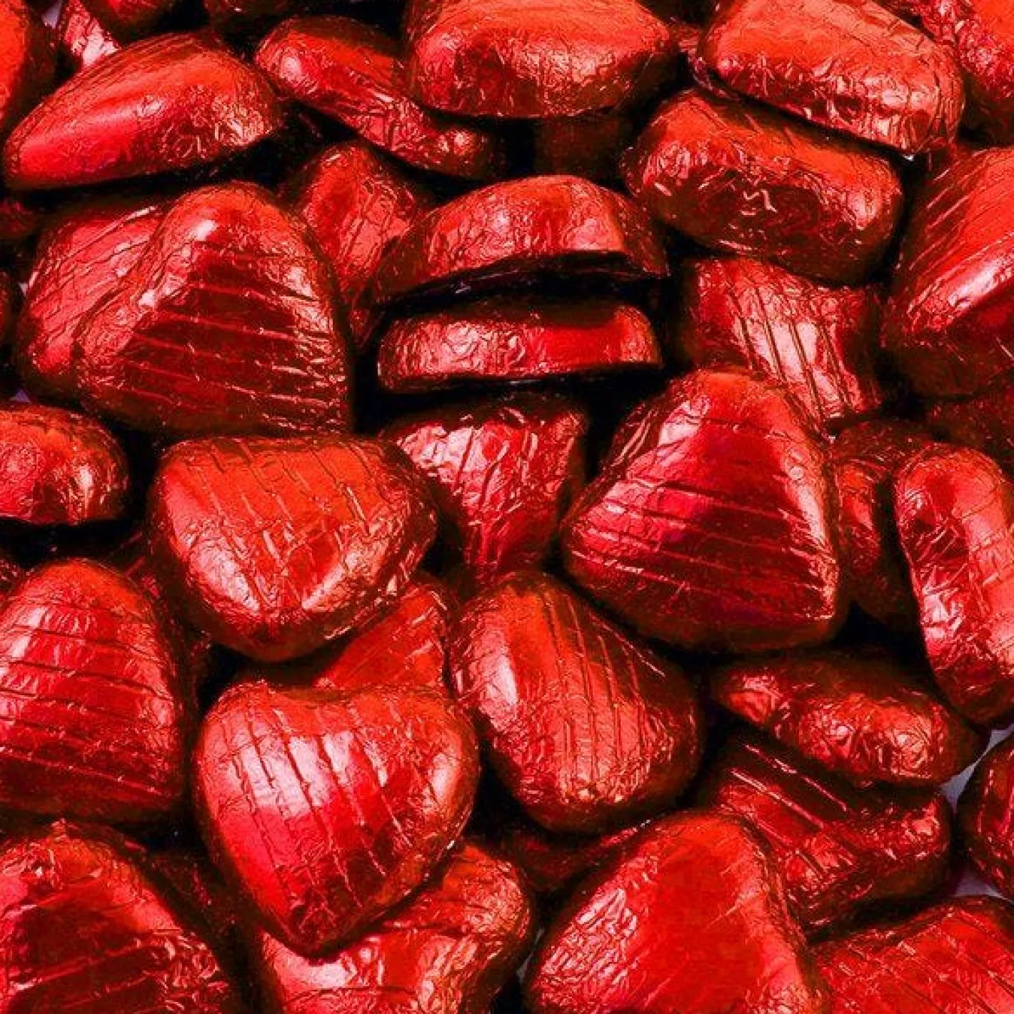Red Foil Chocolate Hearts - 1Kg<Party Delights Sale