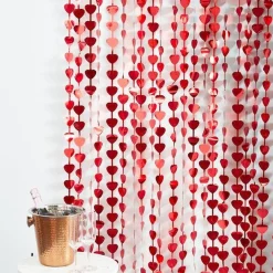 Red Heart Fringe Curtain - 1M X 2.2M<Party Delights