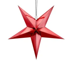 Party Delights Hanging Decorations<Red Paper Star Hanging Decoration - 30Cm