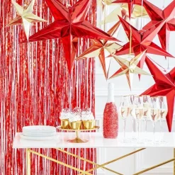 Party Delights Hanging Decorations<Red Paper Star Hanging Decoration - 70Cm