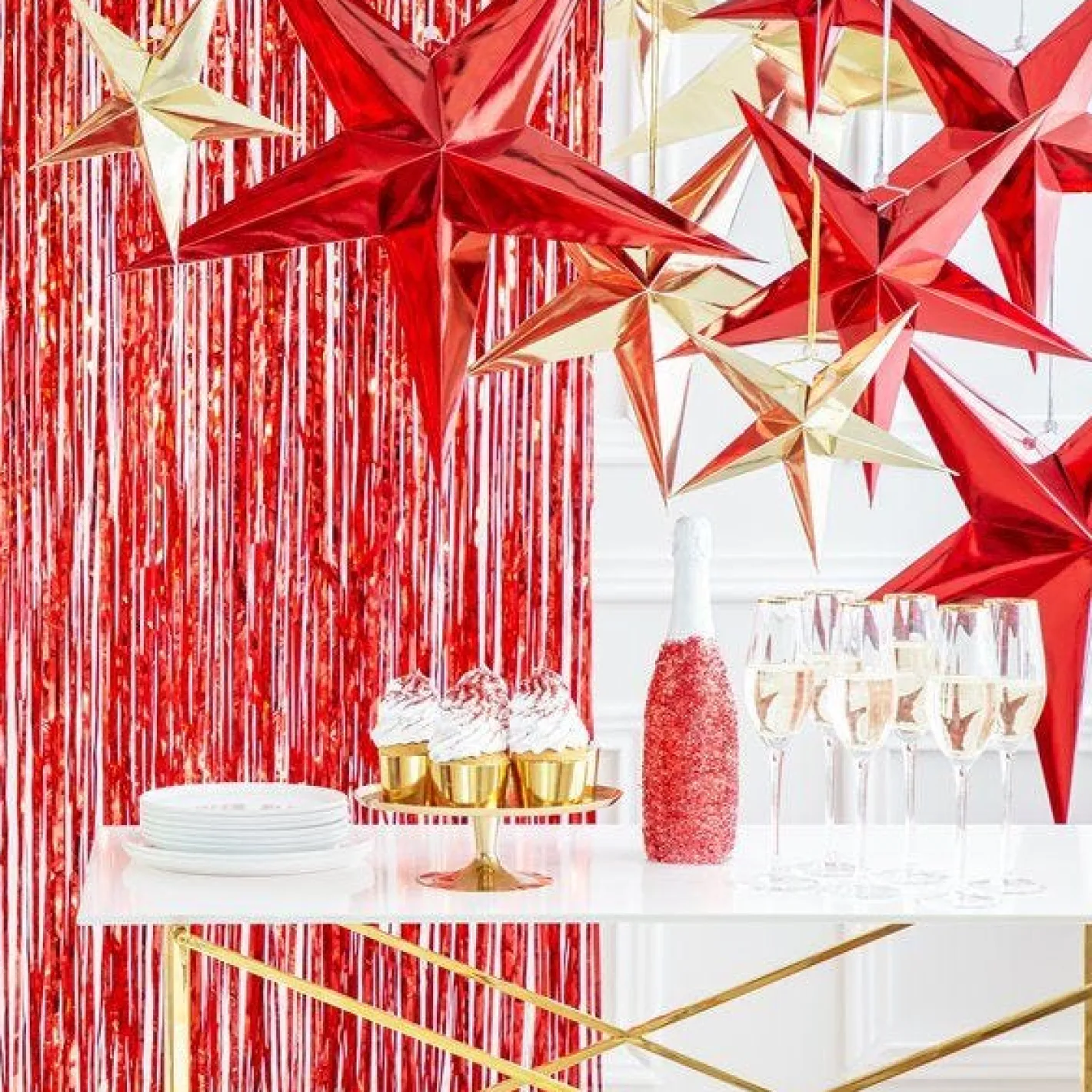 Party Delights Hanging Decorations<Red Paper Star Hanging Decoration - 70Cm