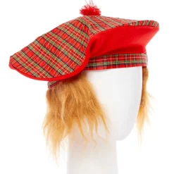 Red Tartan Tam O' Shanter Hat<Party Delights Outlet
