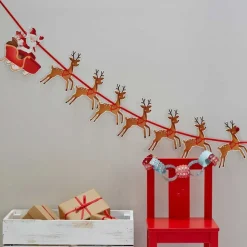 Reindeer & Santa Sleigh Christmas Bunting - 1.8M<Party Delights Sale