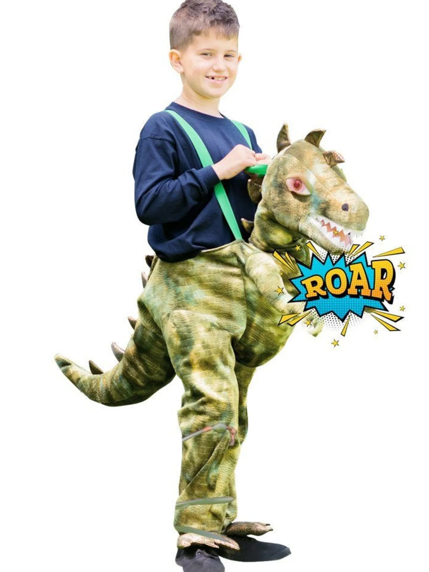Kids' Party Delights Kids'<Ride On Light Sound Dinosaur - Child Costume