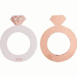 Ring Shaped Rose Gold Foil Drink Markers (10Pk)<Party Delights Clearance