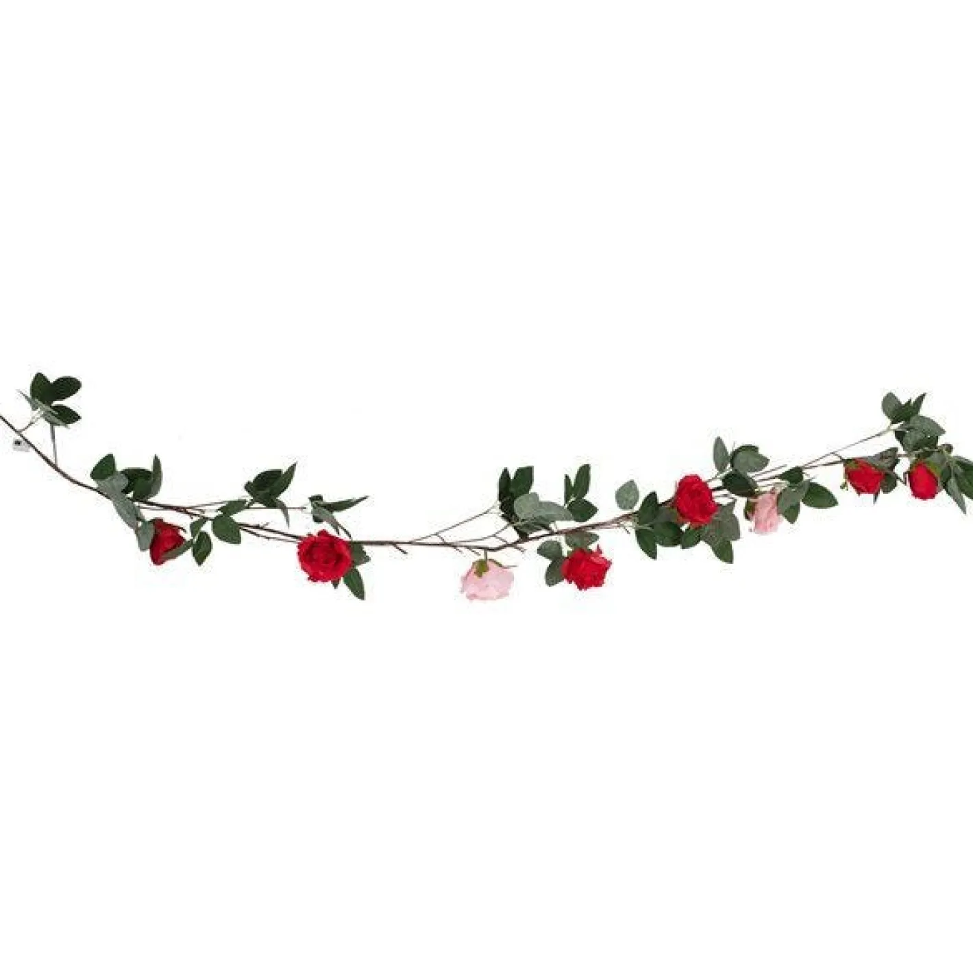 Rose Foliage Garland With String Lights - 1.8M<Party Delights Online