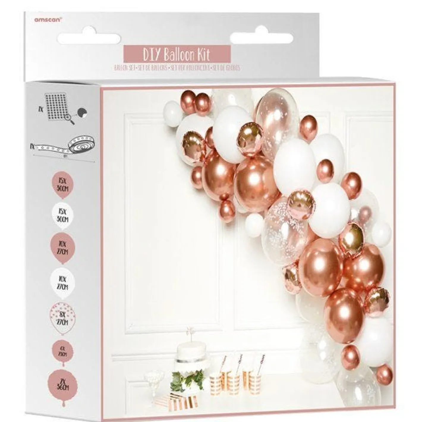 Rose Gold Balloon Arch Garland - 66 Balloons<Party Delights Discount