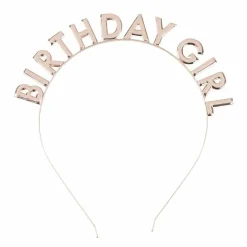 Rose Gold Birthday Girl Metal Headband<Party Delights New