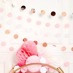 Rose Gold Blush Dot Garlands - 2.1M (6Pk)<Party Delights