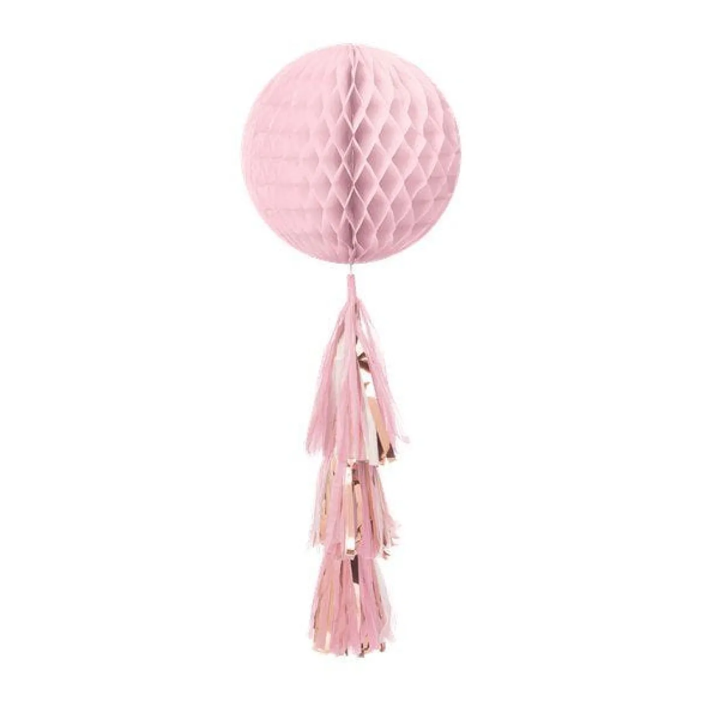 Rose Gold Blush Honeycomb Ball With Tassel Tail - 71Cm<Party Delights New