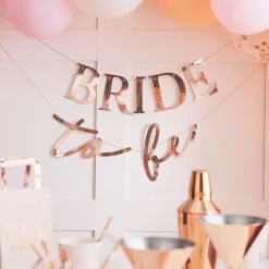 Rose Gold 'Bride To Be' Paper Banner - 1.5M<Party Delights Hot