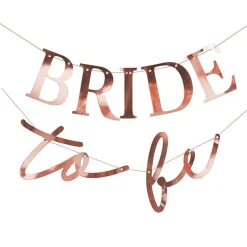 Rose Gold 'Bride To Be' Paper Banner - 1.5M<Party Delights Hot