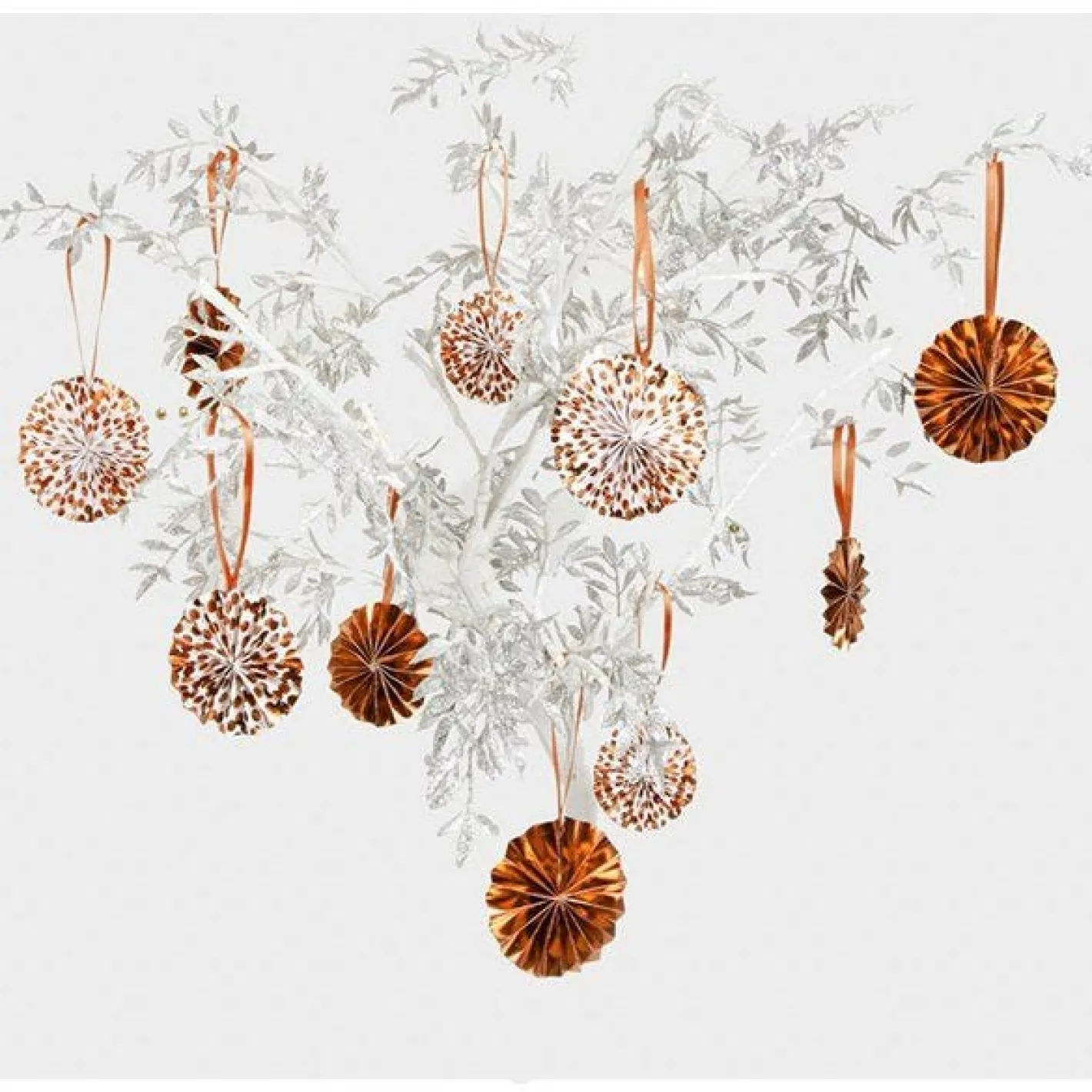 Rose Gold Dot Tree Decoration Pinwheels (10Pk)<Party Delights Outlet