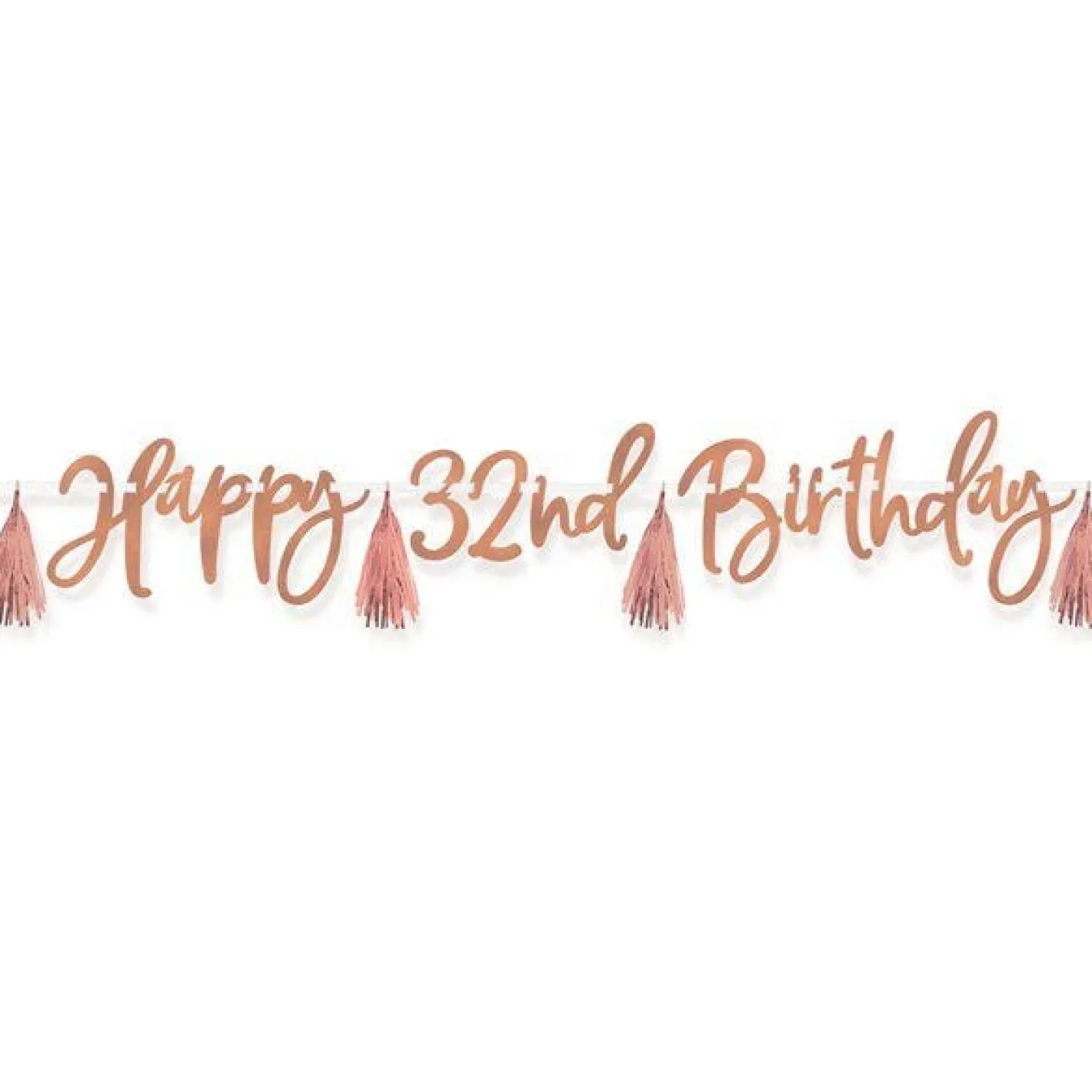Rose Gold Happy Birthday Add-An-Age Banner - 2.74M<Party Delights Hot